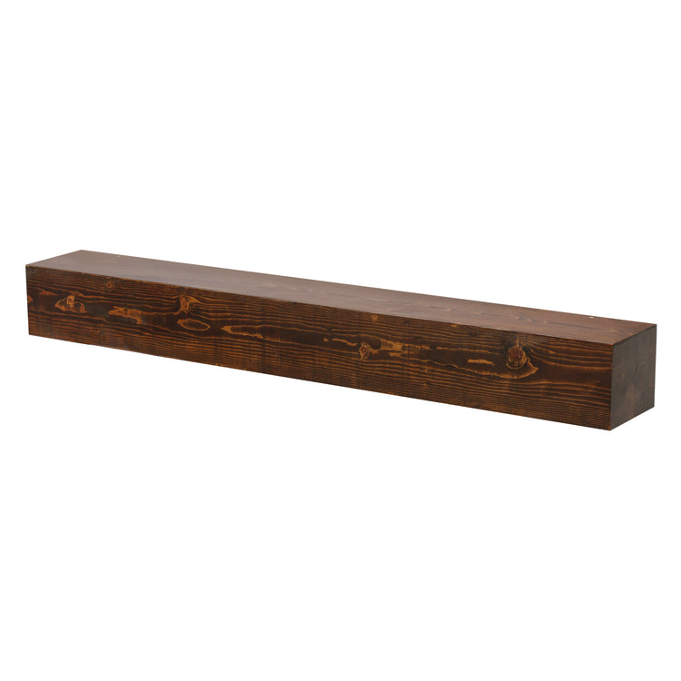 Wooden barn beam fireplace mantel shelf by Dogberrycollections, showing a rustic, handcrafted mantle with natural wood grain and sturdy design.
