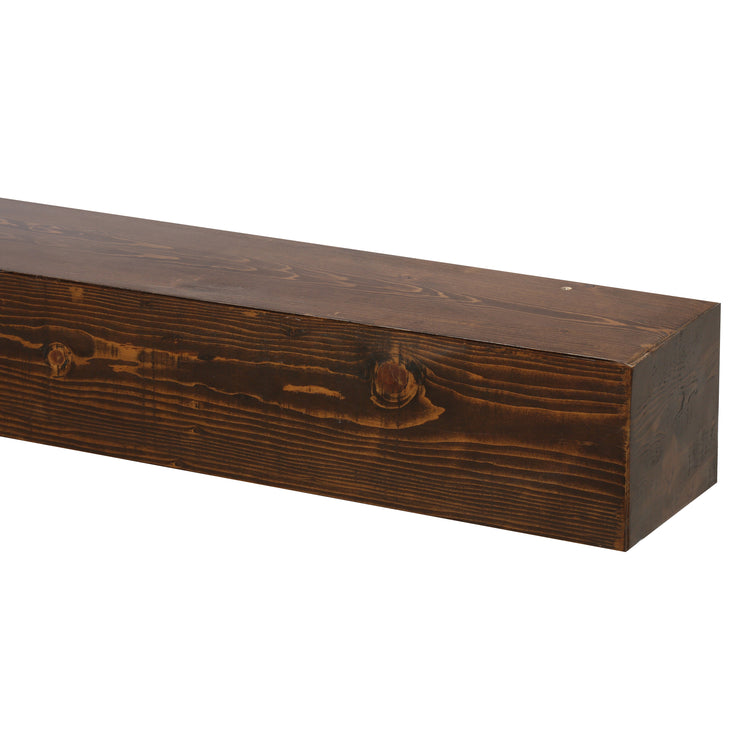 Rustic wooden Barn Beam Fireplace Mantel Shelf by Dogberrycollections, showcasing a sturdy, natural wood mantel for fireplace decor.