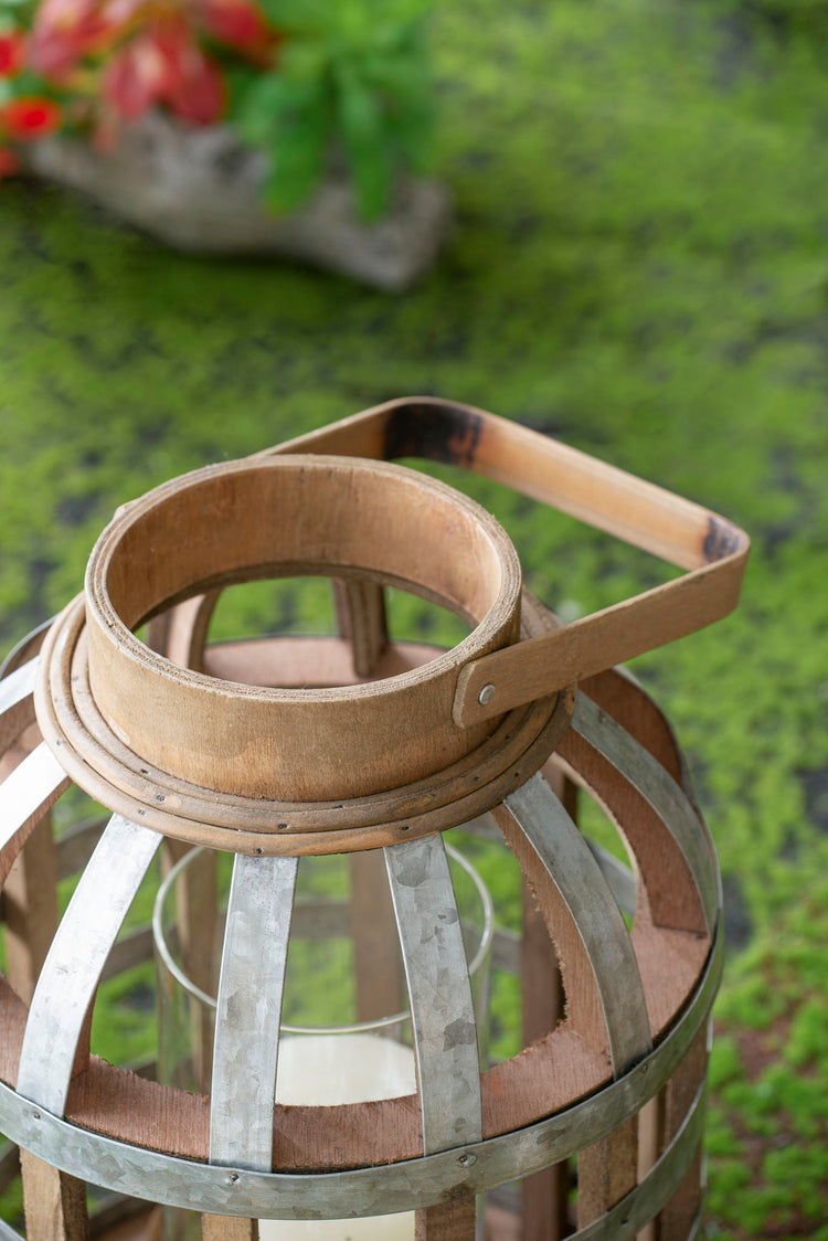 Decorative wooden lantern with handle, suitable for indoor and outdoor use, ideal for home, garden, or wedding decor by HouseOfZazla