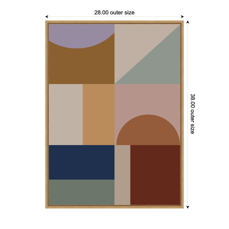 Modern bohemian framed canvas wall art with intricate boho pattern, featuring warm earthy tones and decorative framing.