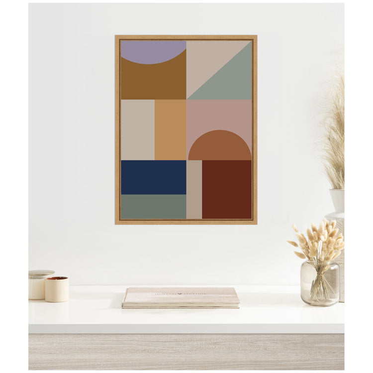 Modern bohemian framed canvas wall art featuring a colorful boho pattern, by kateandlaurel.