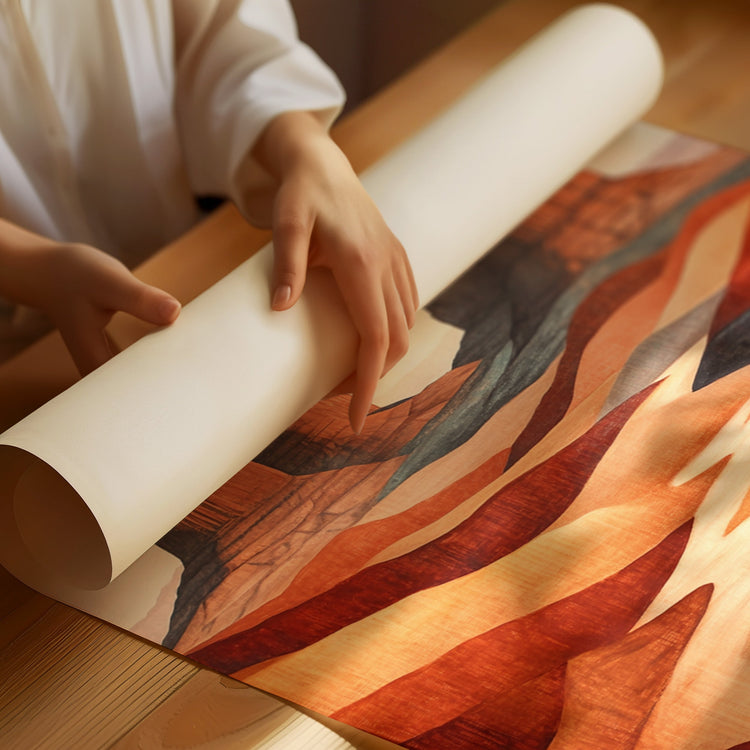 Abstract Desert Butte Canvas – Modern Southwest Wall Art - Modern Home & Kitchen