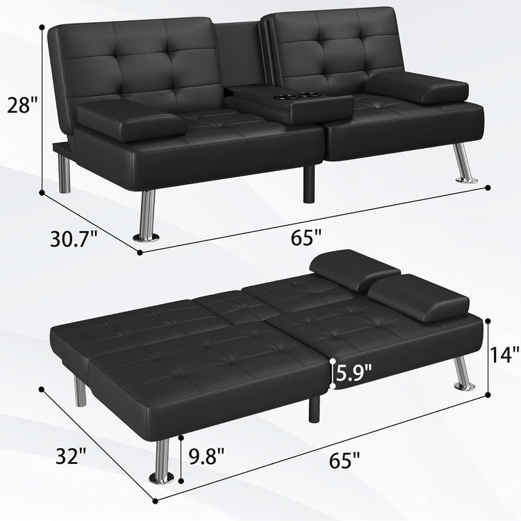 Futon Sofa Bed Modern Folding Futon Set Convertible Recliner Lounge - Modern Home & Kitchen