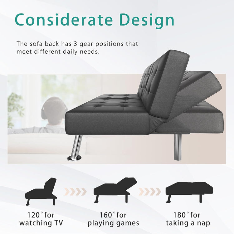 Futon Sofa Bed Modern Folding Futon Set Convertible Recliner Lounge - Modern Home & Kitchen
