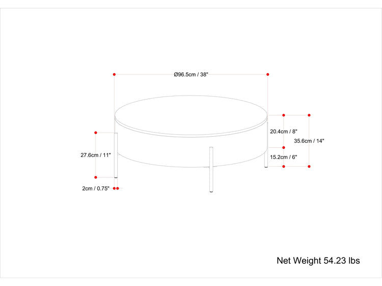 Rayburn Drum Coffee Table - Natural - Modern Home & Kitchen