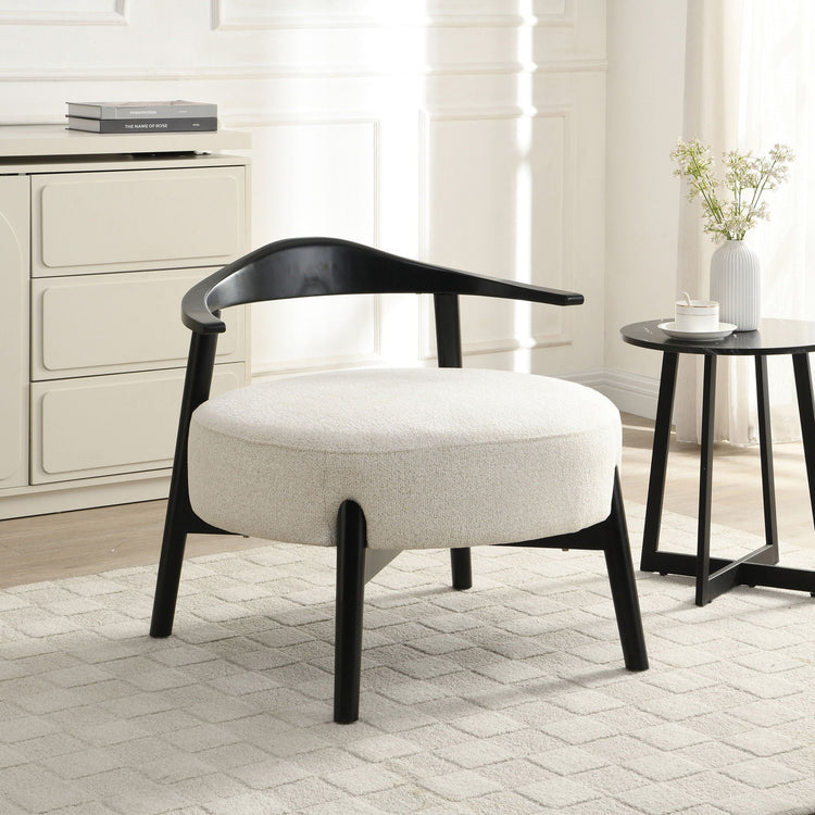 Modern upholstered HouseOfZazla accent armchair with birch wood legs, armless design, perfect for living room seating.