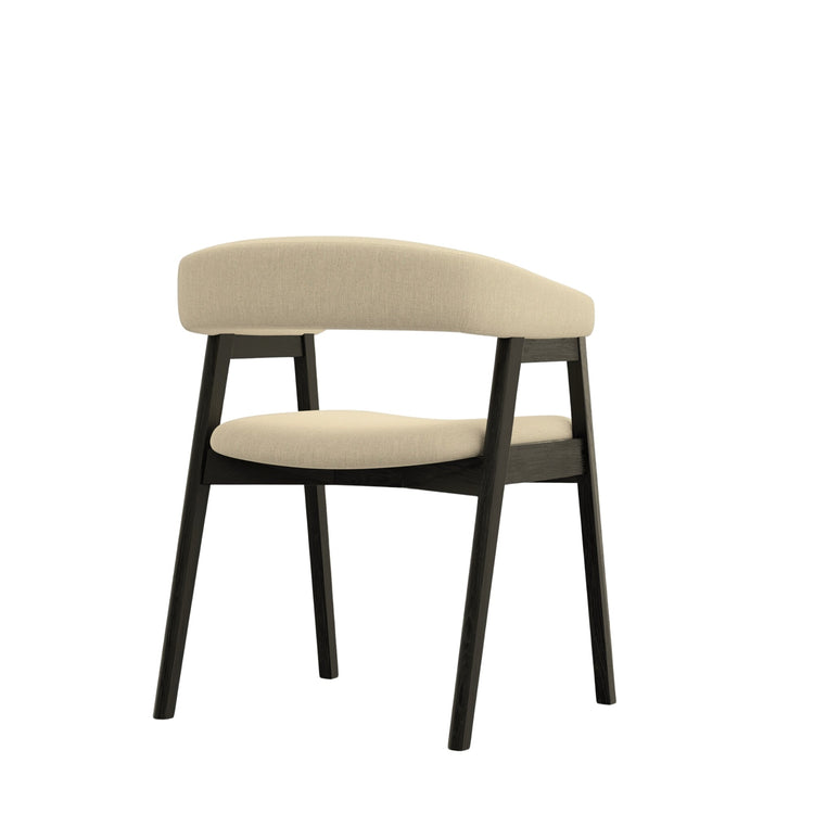 Alpine Furniture Cove Curved Back Side Chair with wooden legs, upholstered seat, and elegant curved back design.