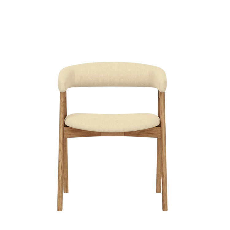 Alpine Furniture Cove curved back side chair with natural wood finish, featuring a sleek design and comfortable seating.