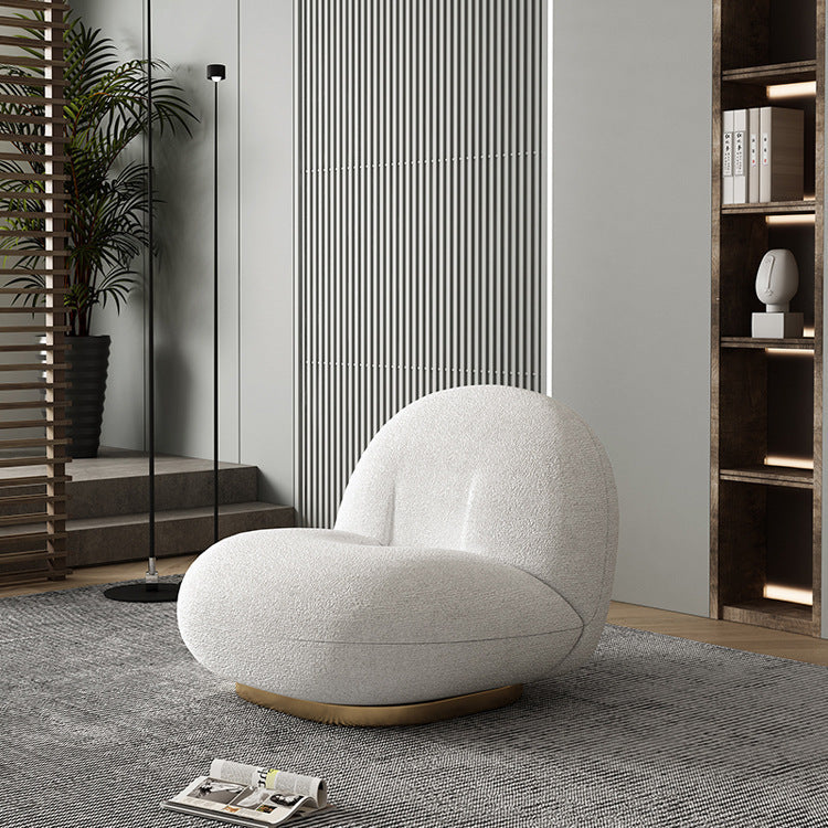 Lamb wool fabric sofa by FLIPSTYLEZLLC featuring a cozy, plush living room couch with a modern design and neutral color.