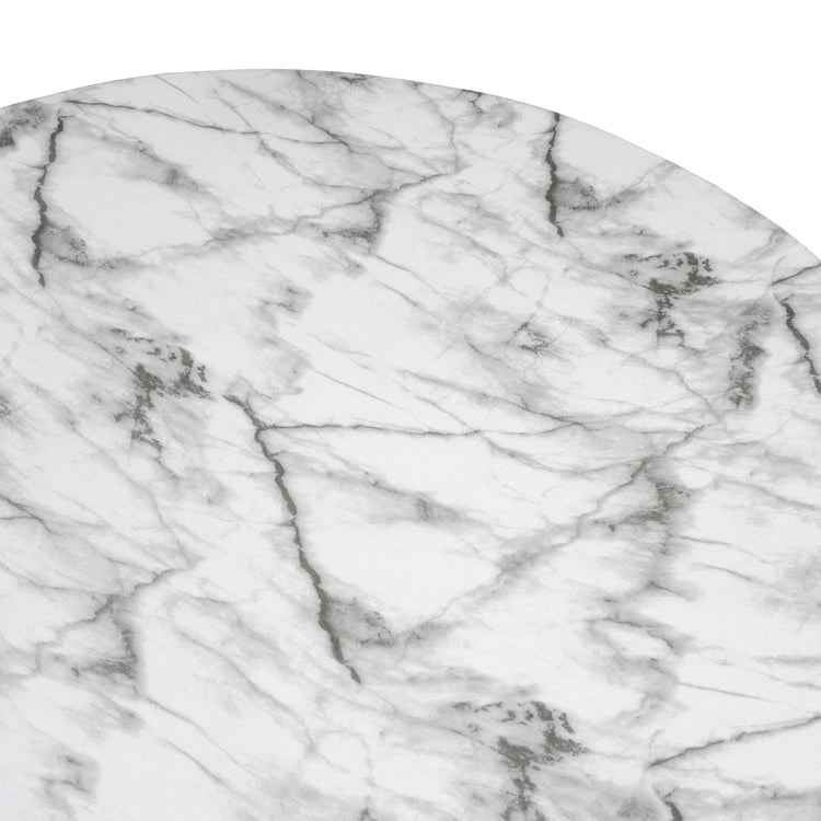 HouseOfZazla MGO Faux Marble Coffee Table, 27.5-inch round, handcrafted indoor and outdoor table with modern faux marble finish.