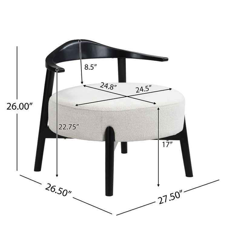 Modern HouseOfZazla upholstered armless accent chair with birch wood legs, ideal for living room seating.