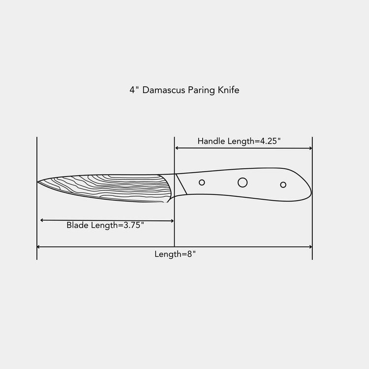 Swiss Diamond 4-inch Damascus paring knife with a sleek, sharp blade ideal for precise kitchen prep and detailed cutting tasks.
