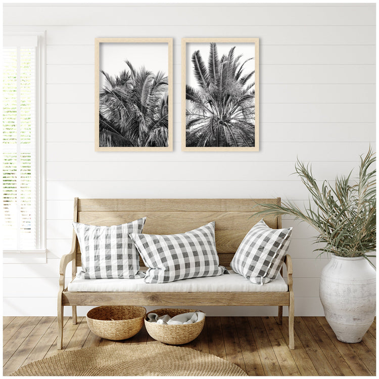 Kate & Laurel Alicia Bock Palm 2-piece framed wall art set with botanical prints, perfect for modern home decor.