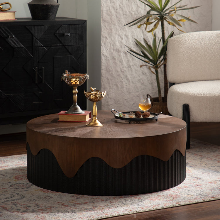 38.97' Round Coffee Table Handcrafted - Modern Home & Kitchen