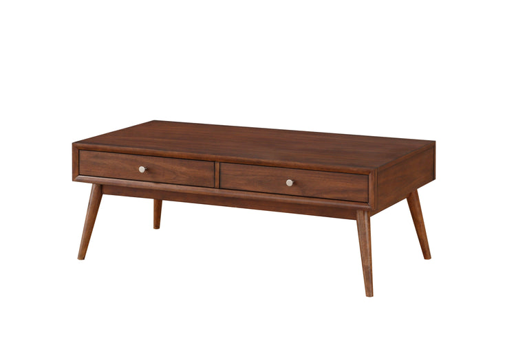 VYSN Retro Walnut Coffee Table by Blak Hom, mid-century style with storage drawers and a sleek design for living room decor.