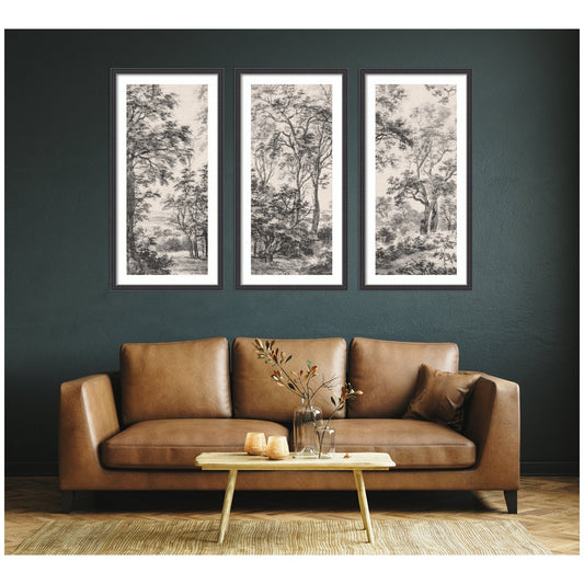 Kateandlaurel Antonie Waterloo landscape 3-piece framed wall art set featuring scenic nature images for home decor.