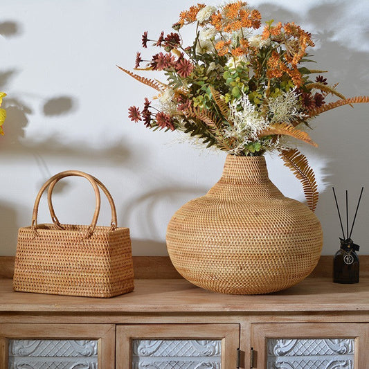 Vintage Chinese floral furniture basket by FLIPSTYLEZLLC, decorative entryway ornament with intricate design and floral accents.