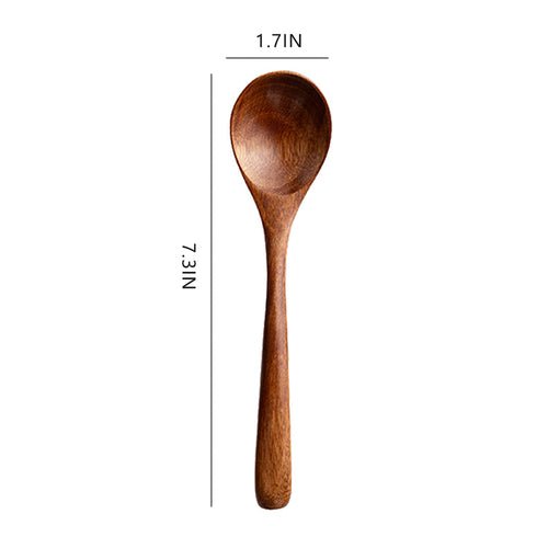 Handcrafted Vintage Wooden Spoons Set – Geometric Pattern Eco-Friendly Utensils