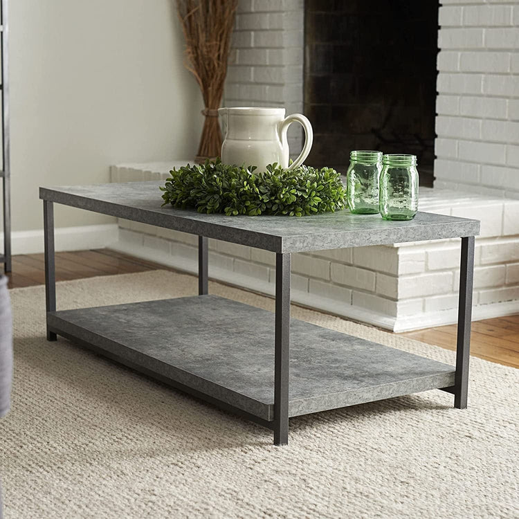 Coffee Table with Storage Shelf - Modern Home & Kitchen