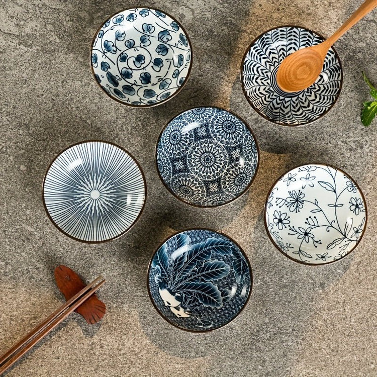 6Piece MultiPurpose Ceramic Snack Plates Ideal for Sushi Sauces