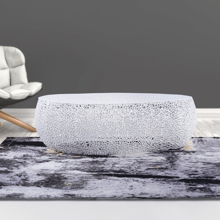 T3601-50 Oval Coffee Table White - Modern Home & Kitchen