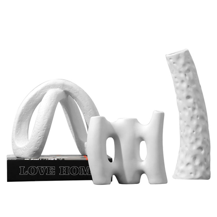 Simple Modern FLIPSTYLEZLLC ceramic vase for creative flower arrangements, ideal for living room decor.