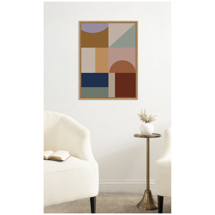 Modern Bohemian framed canvas wall art featuring a vibrant boho pattern, decorative wall decor by kateandlaurel.
