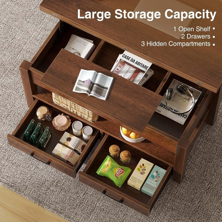 Coffee Table Lift Top – Multi-Function Dining; Storage for Smart Living - Modern Home & Kitchen
