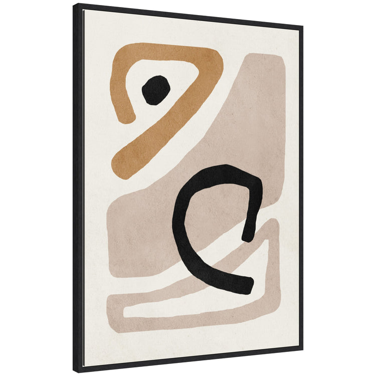 Neutral abstract framed canvas wall art by kateandlaurel featuring minimalist design and modern aesthetic.