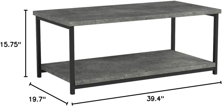 Coffee Table with Storage Shelf - Modern Home & Kitchen