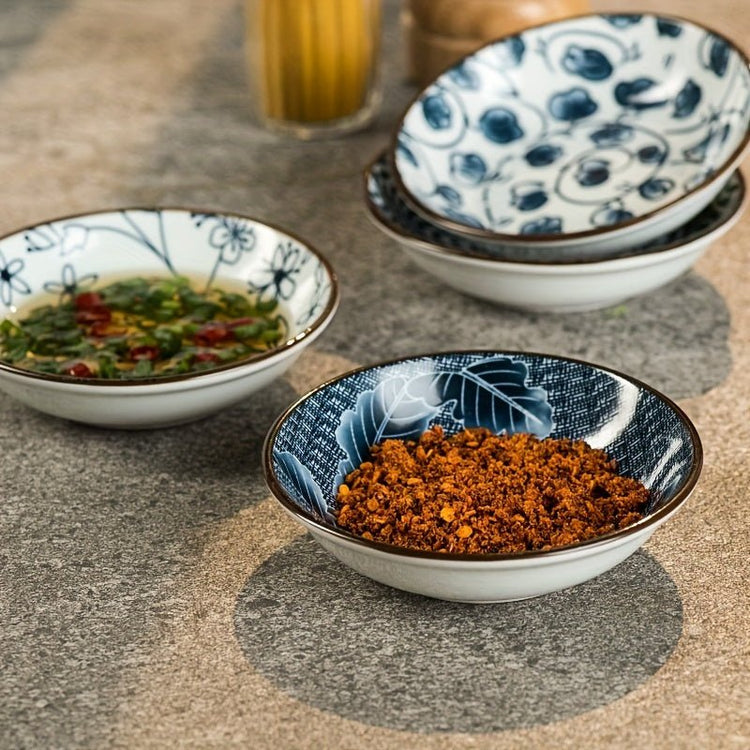 6Piece MultiPurpose Ceramic Snack Plates Ideal for Sushi Sauces