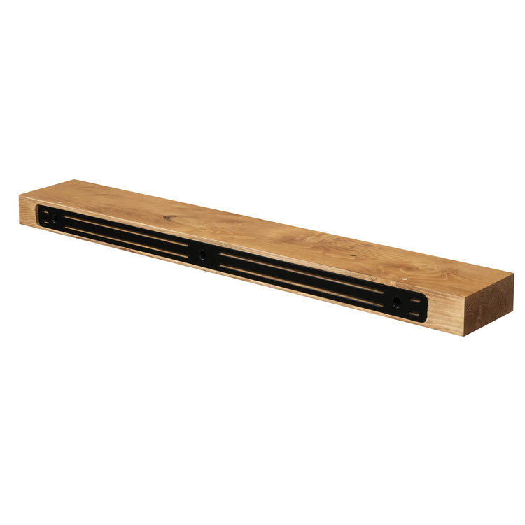 Smooth Solid Floating Timber Fireplace Mantel Shelf | Natural Wood Wall Decor