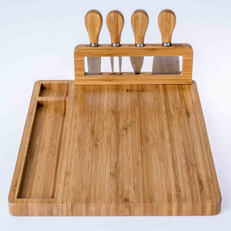 Bamboo Cheese Board & Knife Set in US | Modern Home & Kitchen