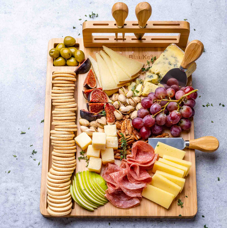 Bamboo Cheese Board & Knife Set in US | Modern Home & Kitchen