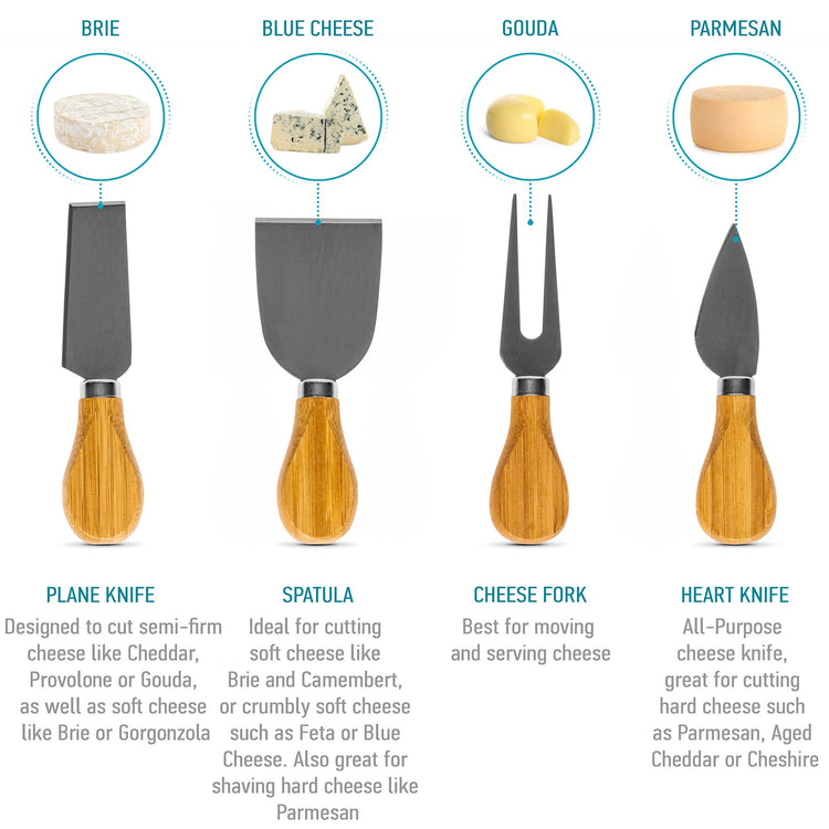 Bamboo Cheese Board & Knife Set in US | Modern Home & Kitchen