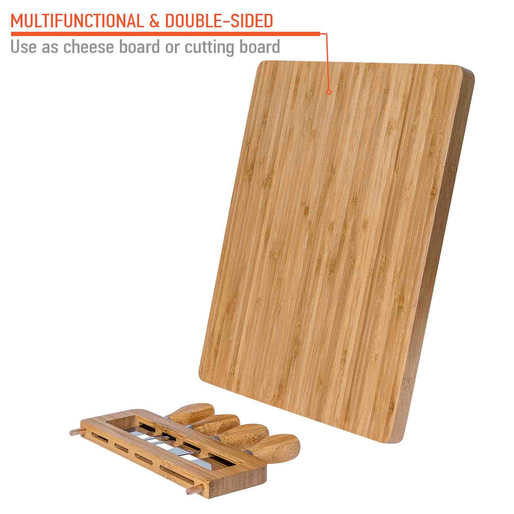 Bamboo Cheese Board & Knife Set in US | Modern Home & Kitchen