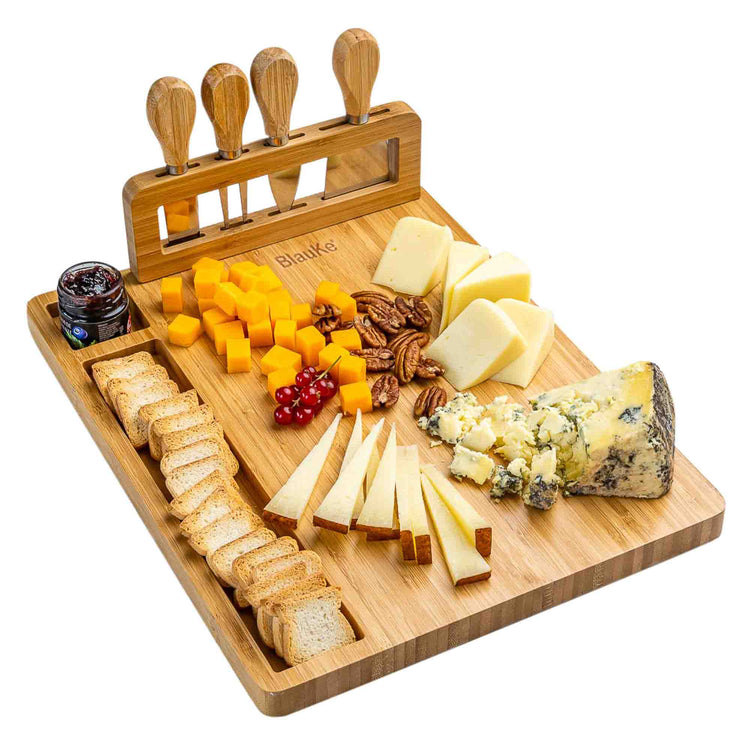 Bamboo Cheese Board & Knife Set in US | Modern Home & Kitchen