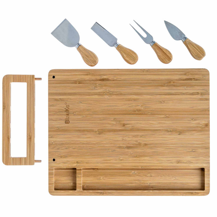 Bamboo Cheese Board & Knife Set in US | Modern Home & Kitchen