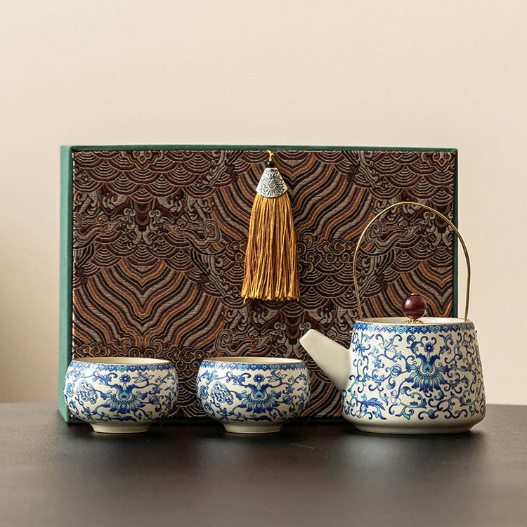 Luxury Tea Set Gift Box β Elegant Ceramic Kettle & Mugs