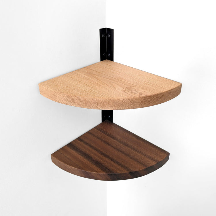 Corner Shelf with Visible Bracket