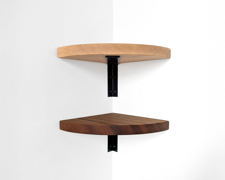 Corner Shelf with Visible Bracket