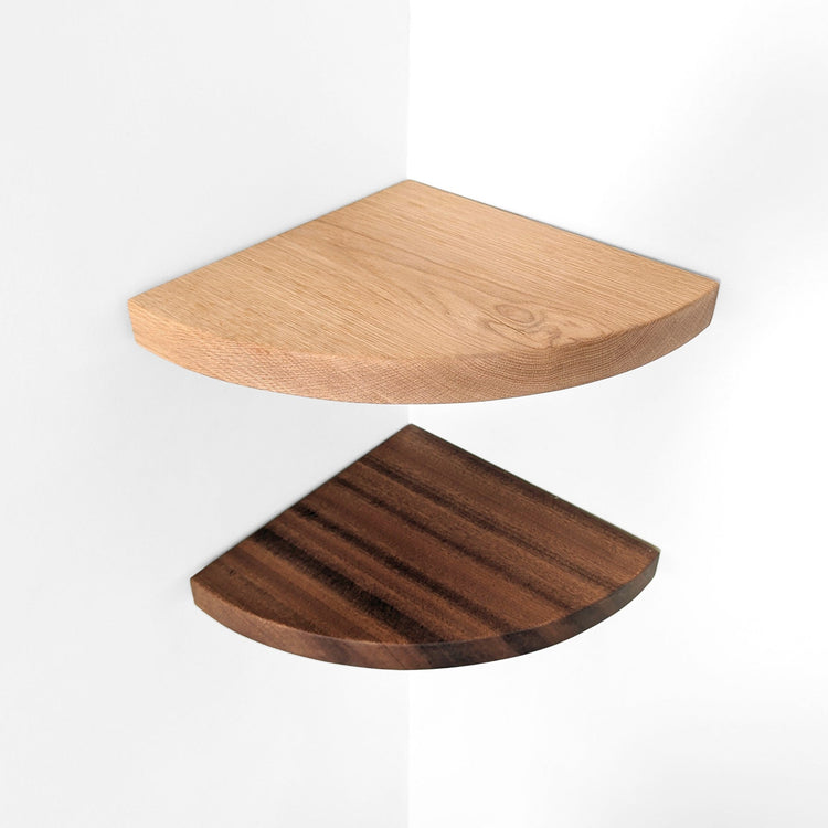 Corner Shelf with Visible Bracket