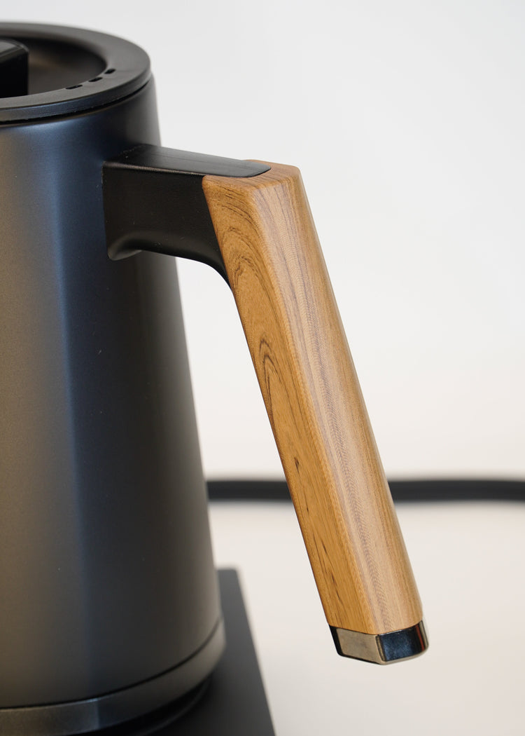 Turin Electric Pour Over Kettle by Espresso Outlet LLC, stainless steel electric kettle with handle and spout for precise pouring.