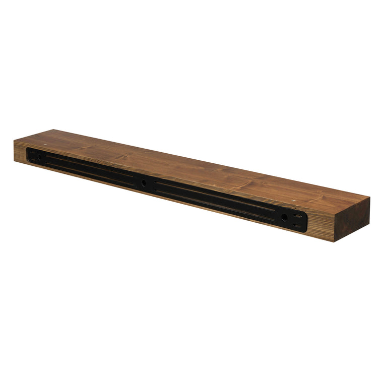 Smooth Solid Floating Timber Fireplace Mantel Shelf | Natural Wood Wall Decor
