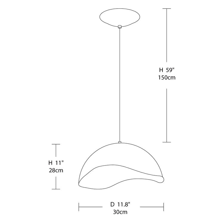Mooiehome Eden Ripple Pendant Lamp 11.8 inches hanging light with a textured ripple design and modern style for contemporary interiors.