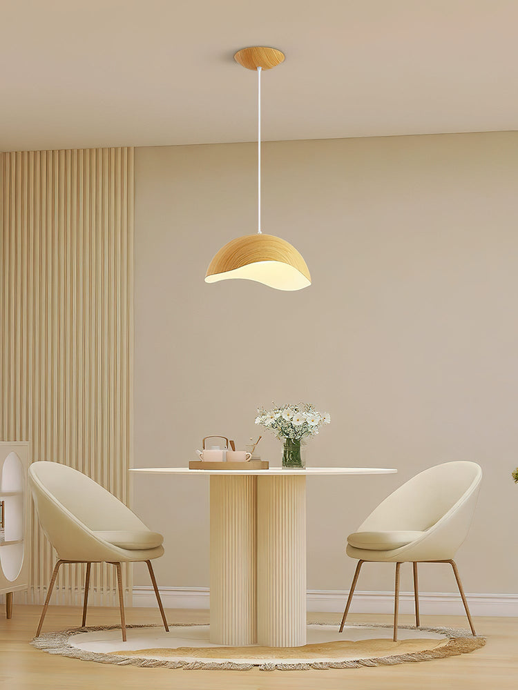 Mooiehome Eden Ripple Pendant Lamp, 11.8-inch modern pendant light with textured ripple design hanging from ceiling.