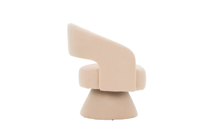 Wingback Swivel Chair – Cream Teddy Faux Fur