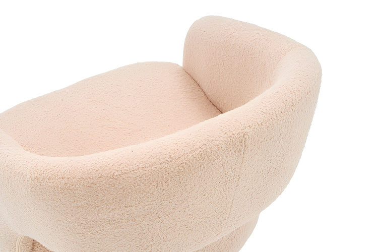 Wingback Swivel Chair – Cream Teddy Faux Fur