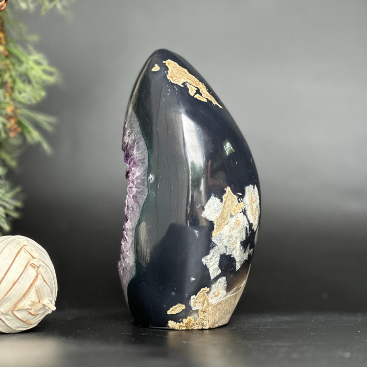 Extra Large Amethyst & Agate Geode Sculpture – Polished Natural Stone Decor from Uruguay