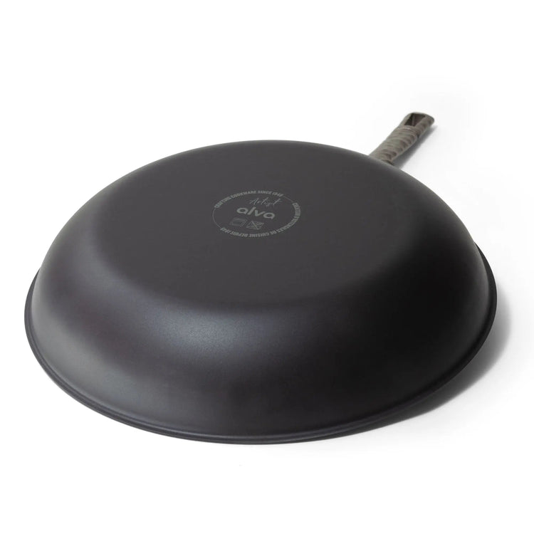 Alva Cookware frying pan with non-stick surface and stainless steel handle, suitable for stovetop cooking.